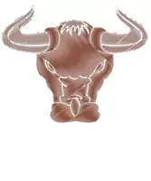 Vorschau - Mal- und Bastelvorlagen - Abstrakter roter Stier (Bildkarte, Poster Malen & Zeichnen, Malvorlagen, Tiere Kunst) - Deckblatt