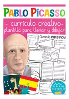 Vista previa - Hojas de trabajo - Pablo Picasso ARTE - currículo creativo - artistas / pintores famosos - Portada