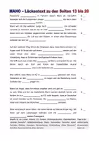 Vorschau - Arbeitsblätter - Mano - Lückentext - erste Textbegegnung - Roman v. Anja Tuckermann - Einstieg - Seite 3