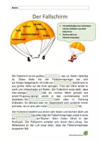 Vorschau - Arbeitsblätter - Der Fallschirm - Lückentext - Deckblatt