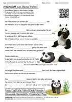 Vorschau - Arbeitsblätter - Arbeitsblatt "Pandas" + Onlineübung & MP3 + Mindmap + Infografik - Deckblatt