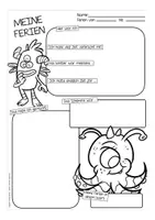 Vorschau - Arbeitsblätter - Ferienbericht - Monsterklasse / Klassenmaskottchen Monster - Seite 2
