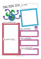Vorschau - Arbeitsblätter - Das bin ich - Monsterklasse Klassenmaskottchen Monster - Seite 1