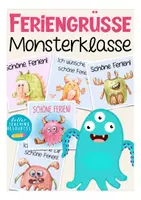 Vorschau - Anderer Materialtyp - Feriengrüße - Monsterklasse / Klassenmaskottchen Monster - Deckblatt
