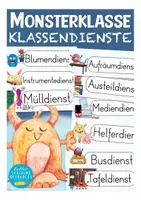 Vorschau - Aufgabenkarten - Klassendienste - Monsterklasse / Klassenmaskottchen Monster - Deckblatt