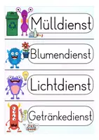 Vorschau - Aufgabenkarten - Klassendienste - Monsterklasse / Klassenmaskottchen Monster - Seite 2