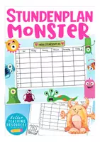 Vorschau - Merkblätter - Stundenplan - Monsterklasse / Klassenmaskottchen Monster - Deckblatt