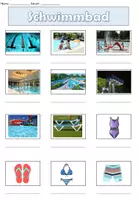Aperçu - Feuilles d'exercices - Allemand - Vocabulaire "à la piscine - Im Schwimmbad" - Page de couverture