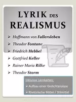 Vista previa - Hojas de trabajo - Lyrik: Realismus - Gedichtanalyse - Portada