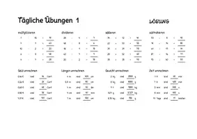 Vorschau - Arbeitsblätter - Tägliche Übungen 1 bis 5 (Grundrechenarten, Umrechnen) - Seite 2