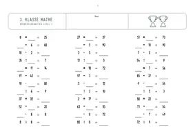 Vorschau - Arbeitsblätter - Klasse 3: Grundrechenarten (Zahlenraum bis 100) Level 2 mit Platzhaltern - Seite 1