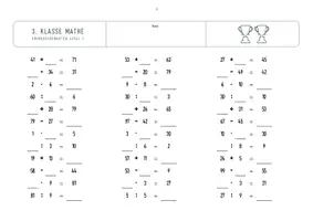 Vorschau - Arbeitsblätter - Klasse 3: Grundrechenarten (Zahlenraum bis 100) Level 2 mit Platzhaltern - Seite 3