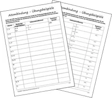 Vorschau - Arbeitsblätter - Atombindung Übungsblatt - Deckblatt