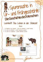 Vorschau - Arbeitsblätter - UR2 Spurensuche in Ur- und Frühgeschichte - 4., 5. und 8. Stunde: Lernheft - Das Leben in der Steinzeit (Basisversion) - Deckblatt
