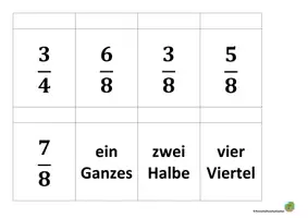 Vorschau - Mal- und Bastelvorlagen - Kärtchen zum Thema Brüche - Klappbuchherstellung - Seite 3