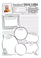 Vista previa - Unidades / Secuencias / Situaciones de Aprendizaje - Steckbrief Dalai Lama Deutsch / Geschichte / bilingualer Unterricht Alemán - página 2