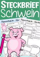 Aperçu - Apprentissages en autonomie - Schwein Steckbrief deutsch Unterrichtsmaterial (bilingualer) Unterricht Deutsch / Biologie / Sachunterricht DAZ (Lieblingstier vorstellen) - Page de couverture