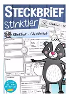 Aperçu - Apprentissages en autonomie - Stinktier Steckbrief Sachunterricht Grundschule Tiere Allemand Deutsch - Page de couverture
