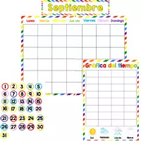 Vista previa - Decoración del aula - Rutina diaria - Calendario, días de la semana, meses, el tiempo - página 1