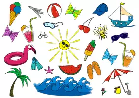 Vorschau - Mal- und Bastelvorlagen - Sommer Cliparts - Gestalte dein eigenes Unterrichtsmaterial - Seite 2
