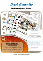 Aperçu - Apprentissages en autonomie - Livret d'enquête - Animaux Marins - Pour l'été - Niveau 1 - Page de couverture