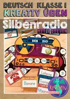 Vorschau - Mal- und Bastelvorlagen - Deutsch: Silbenradio mit 3 Silben - Lesen lernen - Deckblatt