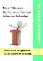 Vorschau - Arbeitsblätter - Aufbau einer Redeanalyse - Checkliste, Infoblatt, Aufbauschema, Analyseraster - Reden untersuchen - Deckblatt