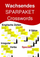 Vorschau - Spiele - Sparpaket - ALLE Crosswords / Kreuzworträtsel zu den englischen Zeitformen, if Sätzen, irregular Verbs, etc. - Deckblatt