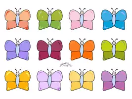 Vorschau - Mal- und Bastelvorlagen - MUFFIN-TOPPER (Cake-Topper / Spieße) „SCHMETTERLING“ - Seite 2