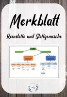 Vorschau - Merkblätter - Merkblatt: Reinstoffe und Stoffgemische - Deckblatt