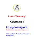 Aperçu - Texte - Allemand : Oeil d'aigle 1 : Améliorer la précision de lecture / Adlerauge 1 : Lesegenauigkeit steigern - Page de couverture