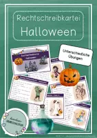 Vorschau - Stationenlernen - Lese- und Rechtschreibkartei - Halloween (3. Klasse / 4. Klasse) #happyhalloween24 - Deckblatt