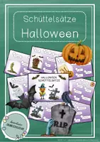 Vorschau - Aufgabenkarten - Schüttelsätze / Abschreibkarten - Halloween #happyhalloween24 - Deckblatt