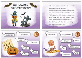 Vorschau - Aufgabenkarten - Schüttelsätze / Abschreibkarten - Halloween #happyhalloween24 - Seite 2