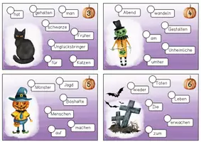 Vorschau - Aufgabenkarten - Schüttelsätze / Abschreibkarten - Halloween #happyhalloween24 - Seite 3