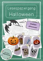 Vorschau - Arbeitsblätter - Aktive Lesespurgeschichte - Halloween (3. & 4. Klasse, dreifach differenziert) - Deckblatt