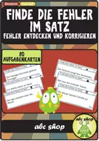Vorschau - Stationenlernen - Finde die Fehler im Satz! Fehler entdecken und korrigieren - Deckblatt