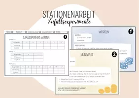 Vorschau - Arbeitsblätter - Zufallsexperimente Stationenarbeit - Deckblatt