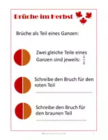 Vorschau - Arbeitsblätter - Brüche - Materialpaket - Hälfte / Viertel / Drittel - Seite 1