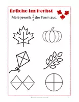 Vorschau - Arbeitsblätter - Brüche - Materialpaket - Hälfte / Viertel / Drittel - Seite 3