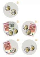 Vorschau - Stationenlernen - Geldbeträge legen - Wendekarten zu Euro im Zahlenraum 20 - Seite 3