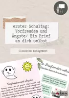 Vorschau - Arbeitsblätter - erster Schultag: Vorfreuden und Ängste & Ein Brief an dich selbst - Deckblatt