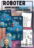 Vorschau - Poster - Roboter - Wimmelbilder und Ausmalbilder - Deckblatt