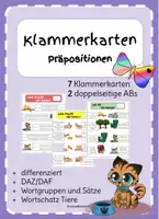 Vorschau - Stationenlernen - DAZ Klammerkarten Präposition DIFFERENZIERT - Deckblatt