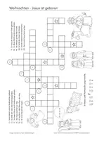Vorschau - Arbeitsblätter - Weihnachtliches Kreuzworträtsel - Deckblatt