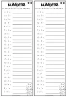 Vorschau - Arbeitsblätter - NUMBERS 1-20 - Worksheet (3-fach differenziert) - Seite 2