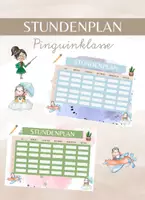 Vorschau - Mal- und Bastelvorlagen - Stundenplan für die Pinguinklasse - Deckblatt