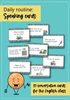 Vista previa - Tarjetas / Manipulativos - Daily Routine Speaking Cards; Tarjetas de conversación (Inglés) - página 1