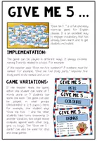 Vista previa - Juegos / Gamificación - GIVE ME FIVE - 48 Cards included (in colour + b/w) - página 1
