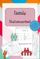 Vorschau - Arbeitsblätter - Stationenlernen "family" - Deckblatt